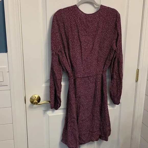 GAP NWOT maroon/white polka dot midi dress size 20 - Picture 7 of 7